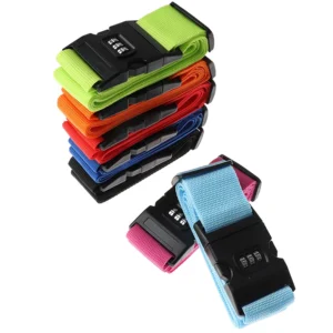 Luggage Strap Cross Belt Packing Adjustable Travel Accessories Suitcase Nylon 3 Digits Password Lock Buckle Strap Belt Tag 200CM