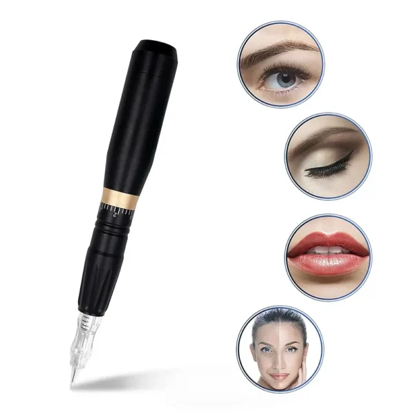 Biomaser Semi Permanent Make up Machine Pen Set for Eyebrow Lip Makeup Rotary Pen Tattoo Machine with 3pcs Cartridge Needles