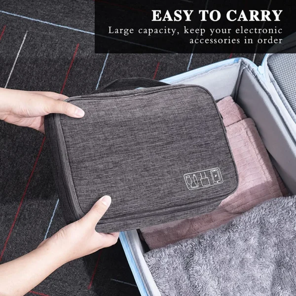 Travel Cable Organizer Bag Three-Layer Electronics Accessories Cable Bag for Cables Chargers iPad Phone SD Card Wires Cords - Image 6