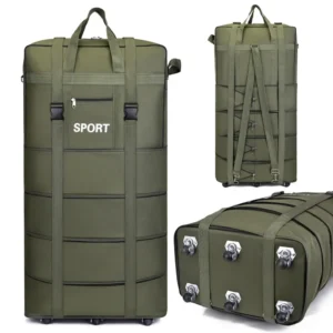 Waterproof Travel Bag Large-capacity Telescopic Airline Check-in Bag with Wheel Folding Luggage Storage Pack for Men and Women