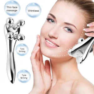 1 Pcs 4D Roller Face-lift Wrinkle Silver Y Shape Roller Facial Eye Neck Muscle Relaxation Slimming Massager Relaxation Tools