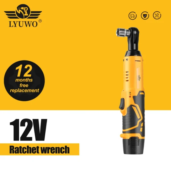 LYUWO 3/8 Rechargeable Electric , Ratchet Set, Angle Drill, Screwdriver To Remove Screw Nut, Automobile Maintenance Tool