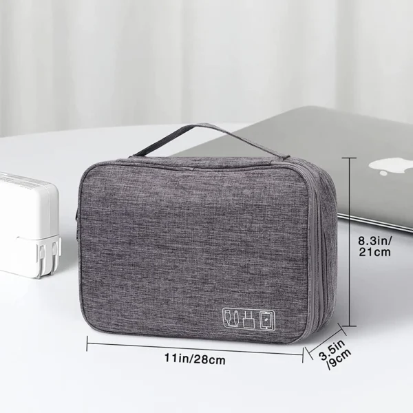 Travel Cable Organizer Bag Three-Layer Electronics Accessories Cable Bag for Cables Chargers iPad Phone SD Card Wires Cords - Image 2