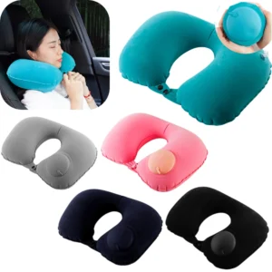 Neck Pillow U Shaped Air Inflatable Travel Pillow Neck Support Home Car Auto Accessories