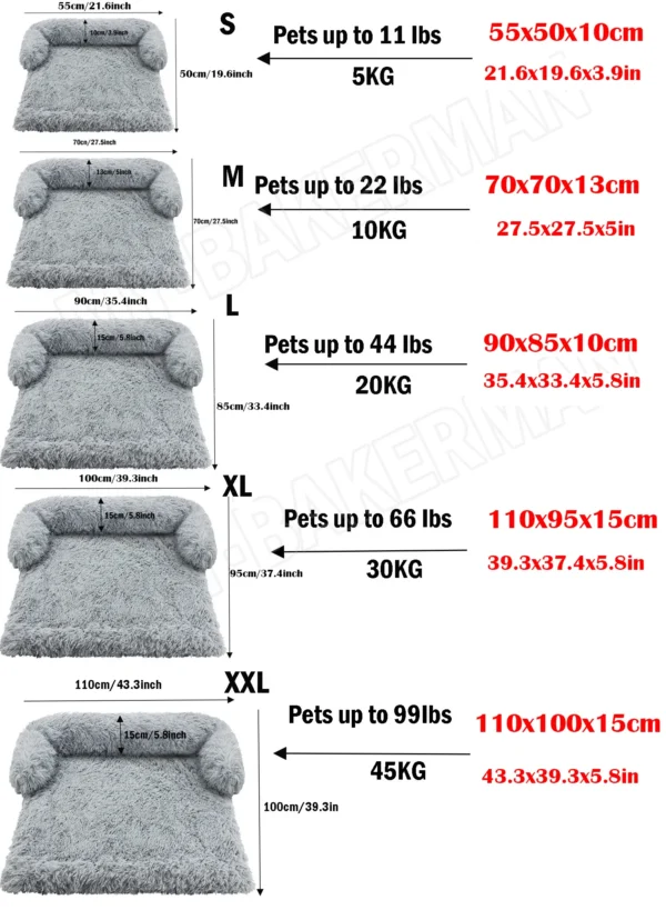 S-XXL Pet Dog Bed Sofa For Dog Pet Calming Bed Warm Nest Washable Soft Furniture Protector Mat Cat Blanket Large Dogs Sofa Bed - Image 6