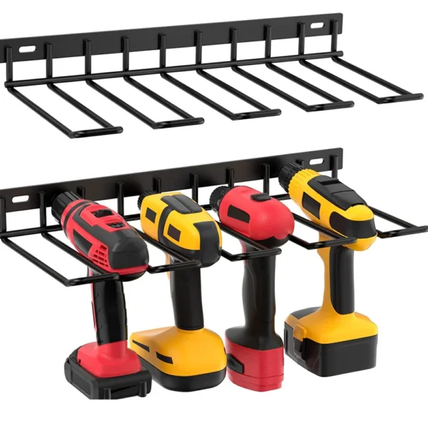 Power Tool Rack Electric Drill Holder Wall Mount Organizer Wrench Tool Workshop Screwdriver Power Storage Shelf Accessories