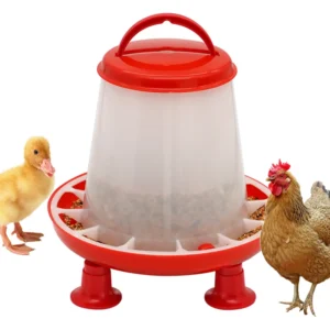 New 1.5kg Chicken Duck Feeder Bucket With Leg Poultry Food Fountain Chicken Chick Hen Lid Handle Feeding Watering Supplies