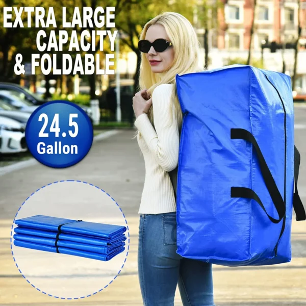 Large Capacity Folding Duffle Bag Travel Clothes Storage Bags Zipper Oxford Weekend Bag Thin Portable Moving Luggage Hand Bag