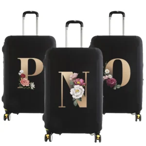 Luggage Protective Cover for 18 To 28 Inch Fashion Gold Letter Name Trolley Suitcase Elastic Dust Bags Case Travel Accessories
