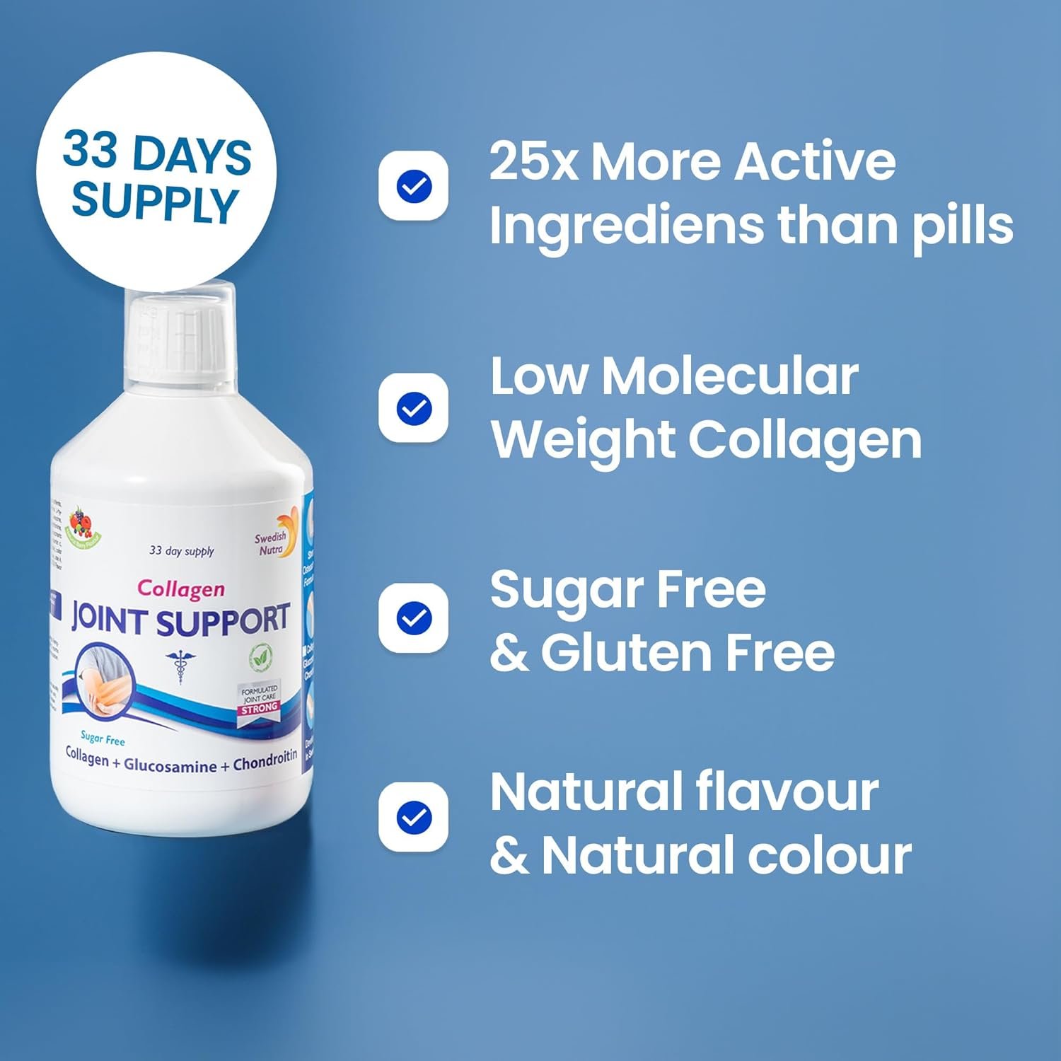 swedish nutra joint support collagen pack of 500ml, 33 day supply swedish nutra joint support collagen pack of 500ml, 33 day supply