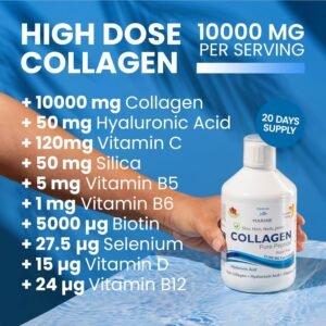 Swedish Nutra - Hydrolyzed Marine Collagen Liquid Supplement - Pack of 500 ml