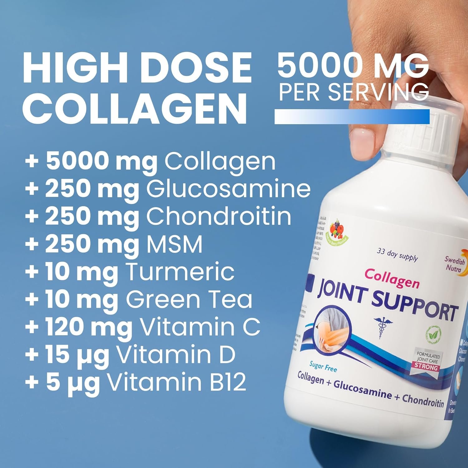 swedish nutra joint support collagen pack of 500ml, 33 day supply swedish nutra joint support collagen pack of 500ml, 33 day supply