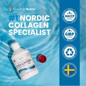 Swedish Nutra - 12,500 mg Hydrolyzed Marine Collagen & Gold Retinol Liquid Supplement